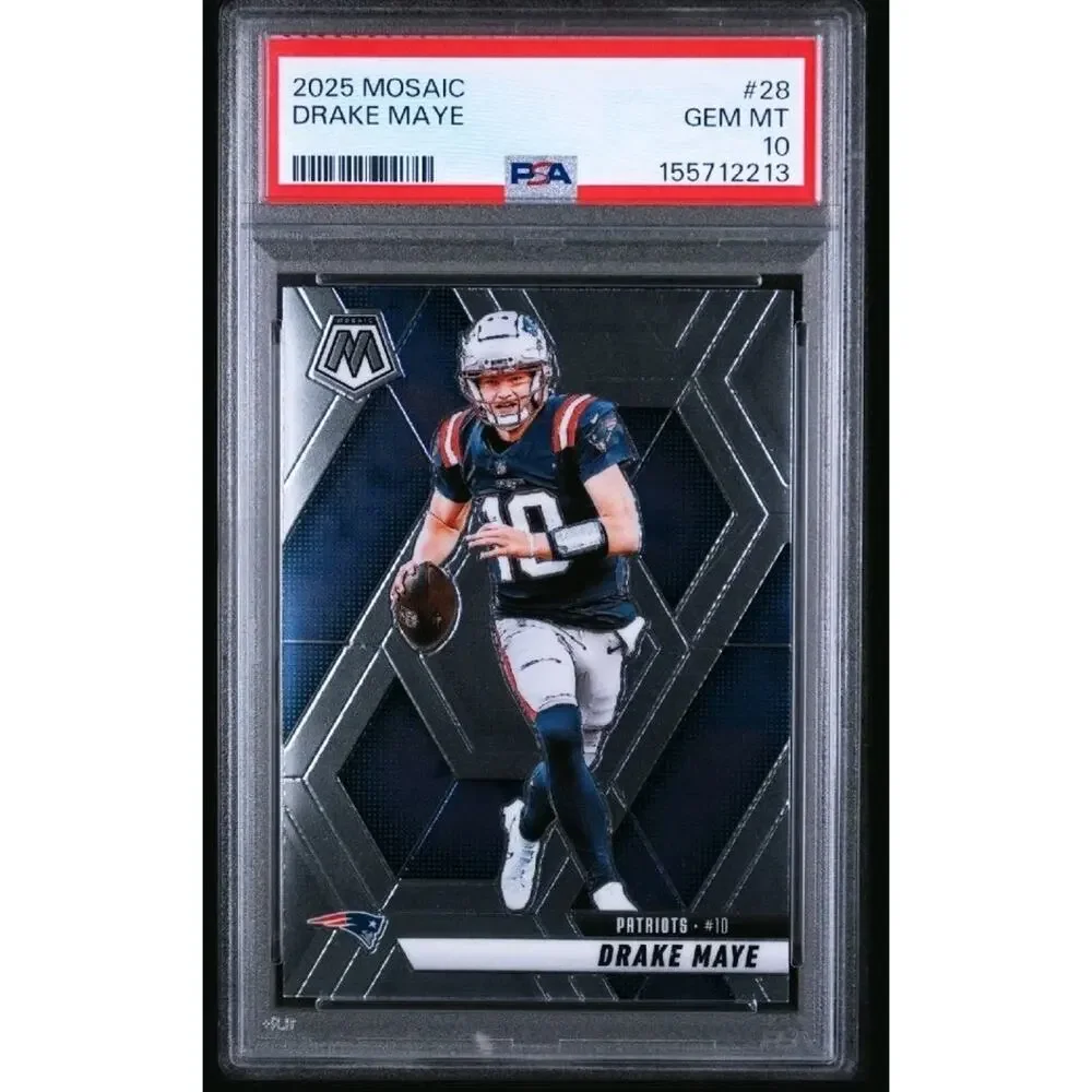 2025 PANINI MOSAIC #28 DRAKE MAYE PSA 10 Gem Mint New England Patriots Football
